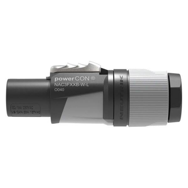 Main product image for Neutrik NAC3FXXB-W-L powerCON XX Series Cable End Power Out Gray 10-16mm Large Chuck092-361